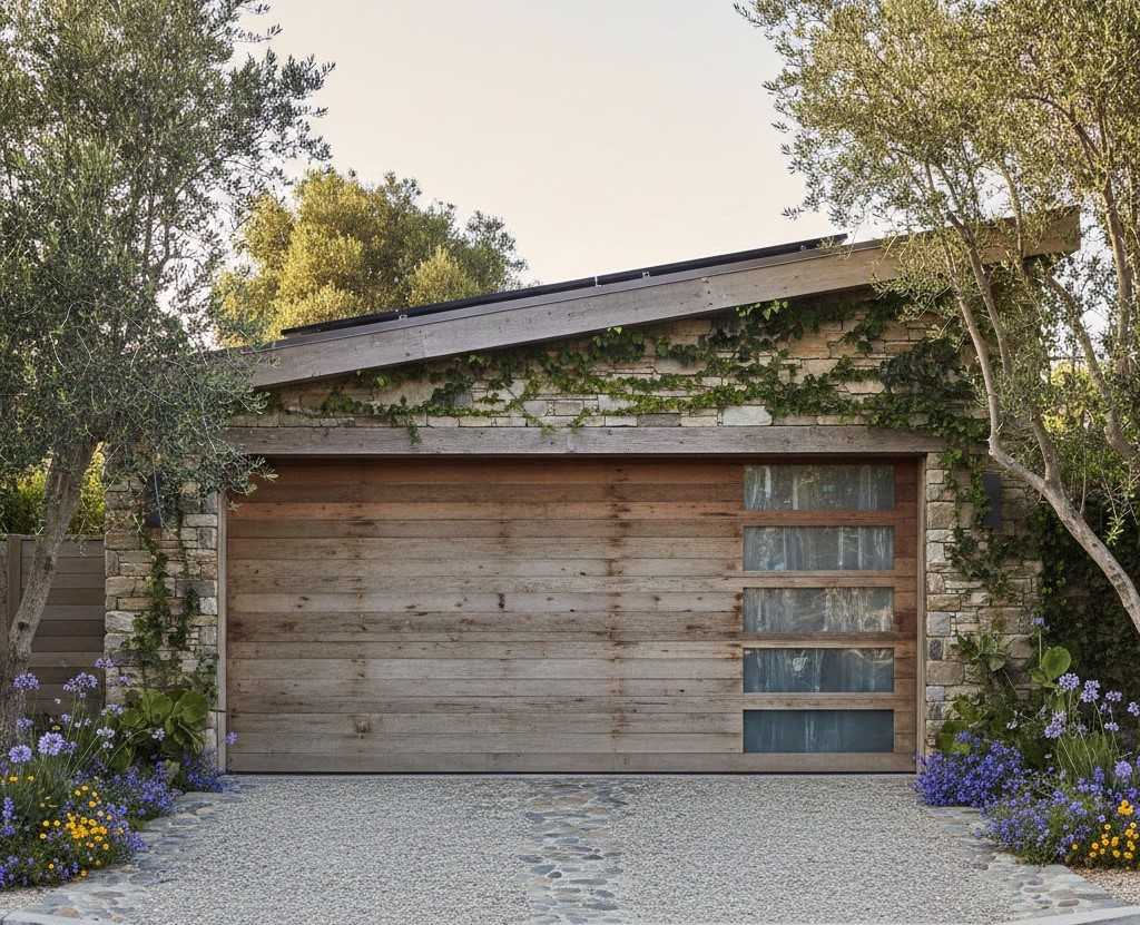 Residential garage door in Malibu California with smooth operation